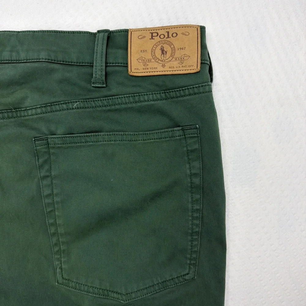 Polo Ralph Lauren Olive Green Varick Slim Straight Jeans Men 38x30 Preppy Pants